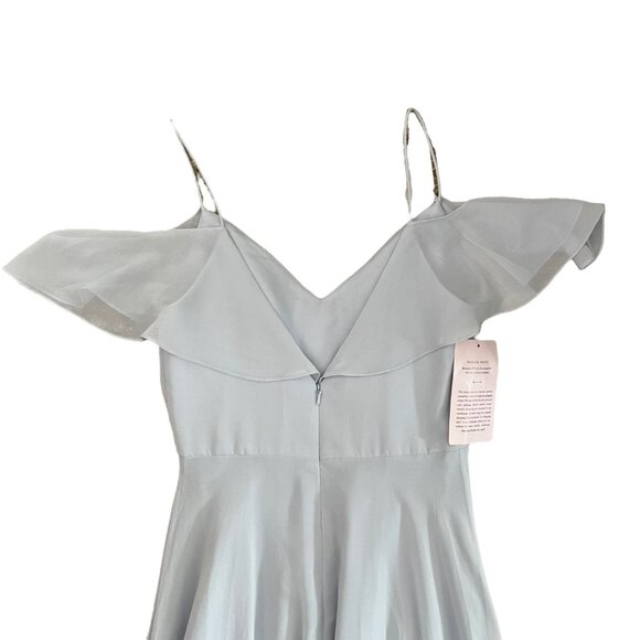 Jenny Yoo Collection Mila Bridesmaid Long Gown Whisper Blue 0 Off the Shoulder - Picture 6 of 13